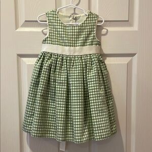 Good Lad Green and Cream Color Gingham size 2T dress with back zipper Adorable!!